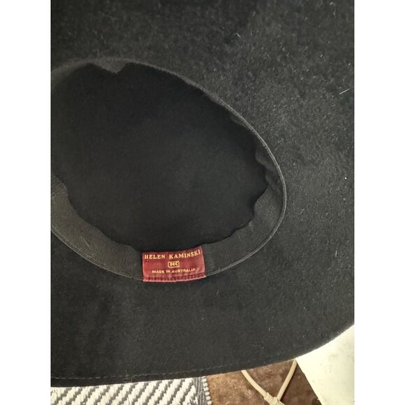Helen Kaminski Black Wool Felt Wide Brim Hat Made In Australia